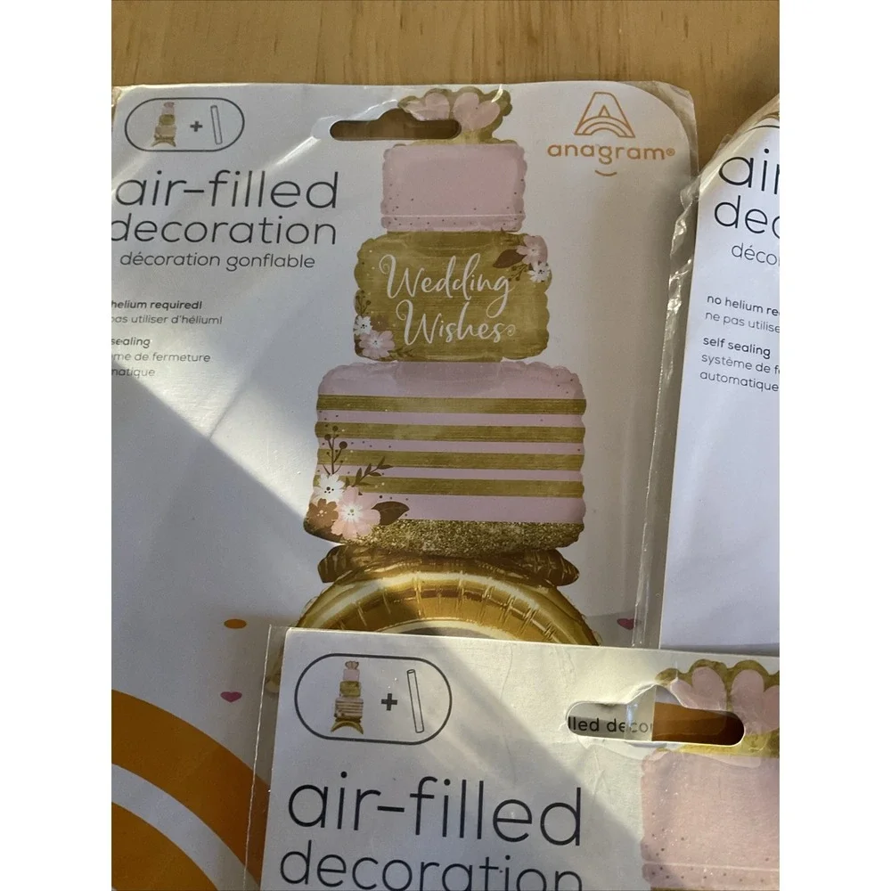 Anagram Wedding Wishes Air Filled‎ Decoration Cake Balloon Lot Of 3